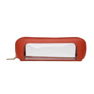 Bolsa de Maquillaje de Cuero PU con Ventana, Estuche Portátil para Brochas de Cosméticos, Organizador para Lápiz Labial y Lápiz de Cejas - Product Image 5