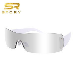 <span class=keywords><strong>Gafas</strong></span> de Sol STORY T329 Futuristas Y2K con Marco Rectangular sin Montura, para <span class=keywords><strong>Mujer</strong></span> y Hombre, Nueva Moda 2023, con Remaches de Estrella Pequeña - Product Image 2