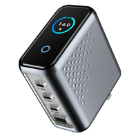 Chargeur GaN 140W en gros pour usine, chargeur d'ordinateur portable Type C avec affichage intelligent IA, charge rapide PD3.1 pour téléphone, station de bureau USB