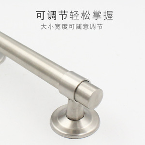 Poignée de porte réglable en acier inoxydable avec vis de fixation et manchon pour portes en fer et aluminium sécurisées, design minimaliste - Product Image 3
