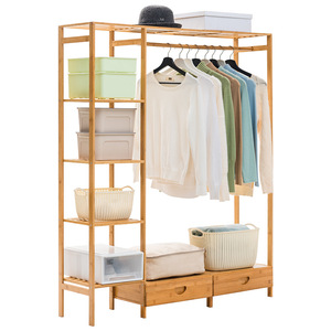 Multifunctional <b>clothes</b> <b>rack</b>, simple wardrobe, floor-standing <b>clothes</b> <b>rack</b>, integrated home bedroom storage <b>clothes</b> <b>rack</b>, - Product Image 5