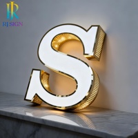 Letrero Personalizado de Acero Inoxidable 3D con Iluminación Frontal LED para Negocios, Letrero Luminoso para Exteriores, Letrero con Logotipo de Empresa
