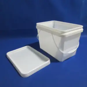 1-30 Litre Food Grade Large Capacity Square Plastic Bucket Storage Container Food Packing Box Barrel Pail with Handle Lid