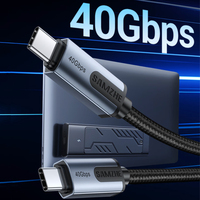 SAMZHE Thunderbolt 4 Kabel Pengisian Daya Tipe-C ke Tipe-C PD3.1 240W 5A Kabel Data Audio DP1.4 8K/60Hz Video untuk Laptop iPhone iPad