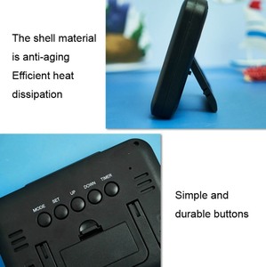 Horloge de table numérique avec affichage LCD, commande vocale, chargement USB, thermomètre, calendrier, veilleuse, réveil numérique, cadeau - Product Image 3