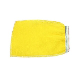 Serviette <span class=keywords><strong>de</strong></span> bain jaune simple face, <span class=keywords><strong>gants</strong></span> <span class=keywords><strong>de</strong></span> bain jetables double face à grain fin, spéciaux pour le sauna et l'exfoliation intense. - Product Image 2