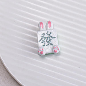 Pink Fortune Rabbit Mahjong Cartoon Straight Hole Acrylic Two-<b>Color</b> Modern JC Brand DIY Mobile Phone Chain Bag Ballpoint <b>Pen</b> - Product Image 4