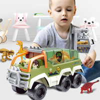 2025 derniers modèles dinosaure Transport ingénierie véhicule musique et lumières bricolage dinosaure transporteur voiture jouet pour enfants