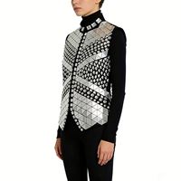 Nouvel ensemble de gilets de performance DJ professionnels pour hommes, avec paillettes, cristaux, diamants et lumières LED, costume miroir pour boîte de nuit et bar