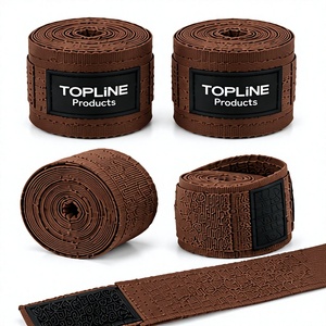 TOPLINE Products Brown Cotton Elastic Handwraps Breathable hand Wrap <b>Tape</b> for Muay Thai Weight Lifting - Product Image 5