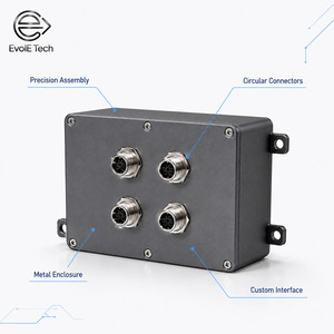 Boîtier de distribution d'alimentation personnalisé de précision IP65 avec 4 connecteurs circulaires M23, boîte de jonction en métal moulé sous pression - Product Image 4