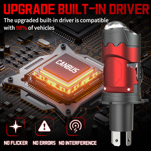 Siêu Sáng Công Suất Cao 110W 30000lm <span class=keywords><strong>LED</strong></span> Ống Kính Máy Chiếu Ánh Sáng Kép Ống Kính H4 <span class=keywords><strong>LED</strong></span> Đèn Pha - Product Image 3