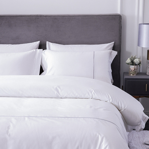 Confort 100% Coton drap de <span class=keywords><strong>Lit</strong></span> D'hôtel Blanc <span class=keywords><strong>Lin</strong></span> Literie Ensemble Hôtel Roi Reine Double Literie Drap <span class=keywords><strong>housse</strong></span> <span class=keywords><strong>Housse</strong></span> de Taille - Product Image 2