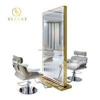 Ensemble chaise de salon et miroir station de salon avec miroir avec lumière led miroir ondulé pleine longueur