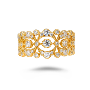 Joyería Mlluki, Nuevo Producto Primavera 2026, Anillo de Zirconia de Alta Calidad con Encaje Hueco Estilo Europeo y Americano, Chapado en Oro sobre Plata S925 - Product Image 6