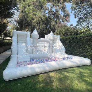 Alquiler de Castillos Inflables para Fiestas, <span class=keywords><strong>Castillo</strong></span> Inflable Blanco con Tobogán Doble - Product Image 2