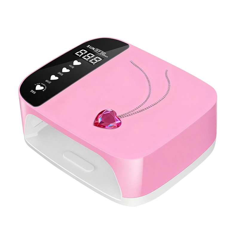 Salon Nail Lamp UV LED Nail Dryer 45 LEDs 24V Plug-in Nail Lamp with Pink Diamond Heart CE Approved for Salon