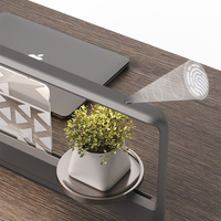 Poste de travail de bureau moderne haut de gamme pour 6 à 4 personnes, design modulaire en MDF écologique, utilisation commerciale et comptable