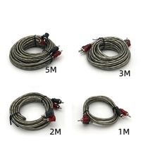 Cable de Audio de Cobre de Alta Calidad de 1m 2m 3m 5m, Conector RCA para Amplificador, Cable de Audio para Automóvil, Cable de Audio Blindado