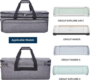 Étui de transport double couche avec poche pour tapis pour <span class=keywords><strong>Cricut</strong></span> <span class=keywords><strong>Maker</strong></span> 3, Explore 3, Compartiments avant multiples et grands pour <span class=keywords><strong>outils</strong></span> Gris - Product Image 2