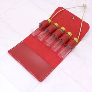 Portable <b>Spice</b> Kit Travel <b>Spice</b> Holder Leather Seasoning Storage Bag with 5 <b>Spice</b> <b>Jars</b> Condiment Container Set for BBQ Picnic - Product Image 3