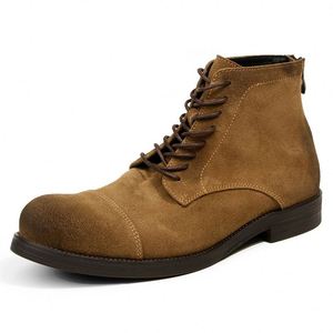 Nuevas Botas Chelsea 2025 para Hombre, Botas Chukka Impermeables con Cordones, Parte Superior de Cuero Genuino, Punta Redonda - Product Image 3