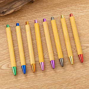 New Style Push Bamboo <strong>Pen</strong> Hotel Office Student Advertising Gift <strong>Pen</strong> Can Print logo Multi-color Bamboo Ballpoint <strong>Pen</strong> - Product Image 1