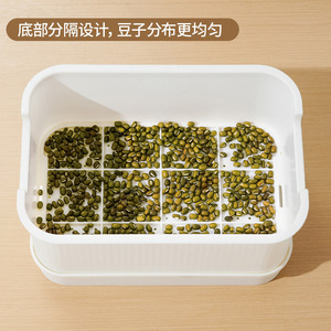 Bac à semis rectangulaire en plastique avec trou de drainage pour boîte de plantation de bureau, culture hydroponique, germination de légumes, pousses de haricots - Product Image 4