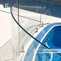 Balustrade en verre feuilleté transparent courbé, verre de sécurité durable pour balcon d'appartement