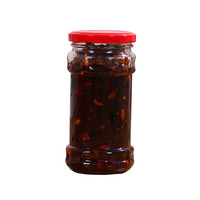 Bouteille à cornichons en verre sodocalcique ronde Old Godmother avec motif en dentelle, disponible en 200ml, 220ml, 280ml, pour sauce chili