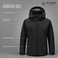 Blouson bomber réversible pour homme en Cordura résistant à l'eau - Léger, coupe-vent, à capuche et col roulé pour l'hiver