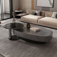 Table basse moderne pour salon, table centrale en bois de luxe léger, table basse de forme spéciale créative haut de gamme pour la maison