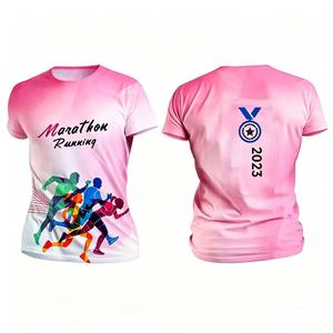 Camisetas de Running para Maratón al por Mayor, Camisetas Publicitarias con Impresión 3D, Camisetas de Poliéster con Logotipo Personalizado, Camisetas Blancas para Sublimación - Product Image 1