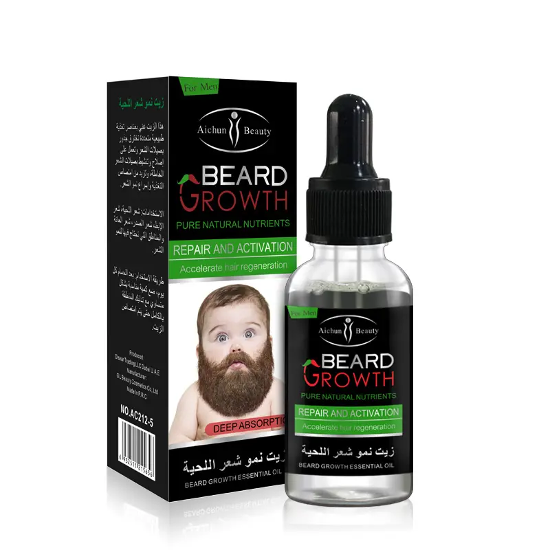 Aichun Beauty Essential Men's Beard Care Set 100% Natural Moisturizing Beard Growth Oil for Men