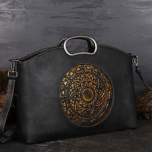 Vegan <strong>Tanned</strong> Genuine Leather <strong>Handbag</strong> for Ladies Tote Bags 2022 Women Large Capacity Retro Shoulder Bag - Product Image 2