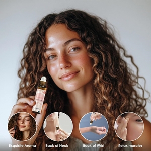 น้ำมันหอมระเหยผสมโรลออน ช่วยผ่อนคลาย ลดความเครียด กลิ่นหอมออร์แกนิคบริสุทธิ์ ของขวัญเพื่อการผ่อนคลายสำหรับผู้หญิงและผู้ชาย ใช้ได้กับผิวหน้าและผิวกาย ต่อต้านริ้วรอย - Product Image 2