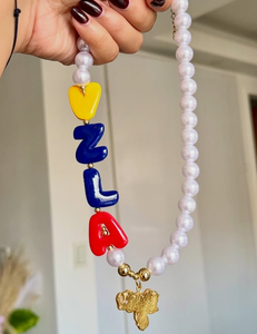 Collar Bohemio de Moda con Colgante de Perlas y Cadena de Acero Inoxidable para Hombre y Mujer, Joyería con Mapas de Corazones, Regalo - Product Image 3