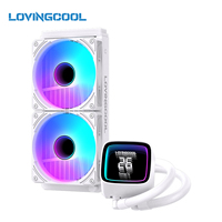 LOVINGCOOL Emballage personnalisé pour PC de jeu de bureau, refroidisseur de processeur liquide AIO, 120/240/360 mm, écran LCD ARGB, ventilateur PWM, système de refroidissement par eau