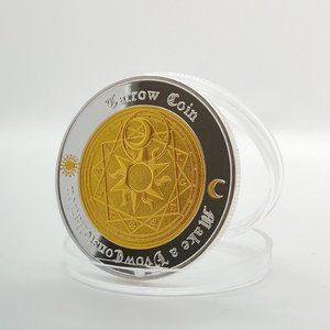 Mặt trời và mặt trăng hai chòm sao màu trang trí nhà tiền xu Tarot kỷ niệm hai màu tiền xu Tarot may mắn - Product Image 3