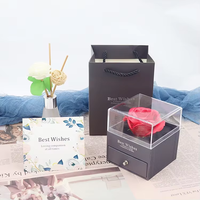 CULLUS Boîte à bijoux personnalisée de luxe pour cadeau de la Saint-Valentin, emballage de collier, boîte cadeau rose éternelle
