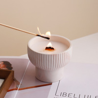 Bougeoir d'aromathérapie grande tasse de luxe français Bougeoir à cylindre vide motif marbre céramique