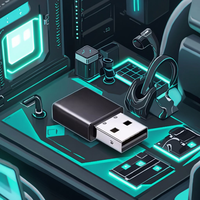 Receptor Inalámbrico USB Mini KTCU1 OMFox, Baja Latencia, Chip Qualcomm, Adaptador de Audio Inalámbrico APTX para Auriculares con Controlador PS4/Xbox