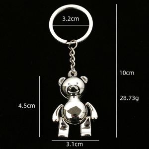 Factory Direct Sales of Alloy 3D Stereoscopic Accessories Metal Bags Pendants <b>Cute</b> <b>Bear</b> Keychains Small Gifts Wholesale - Product Image 3