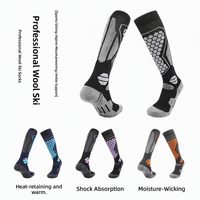 Chaussettes de ski automne/hiver pour femmes, hommes et enfants - Chaussettes de randonnée professionnelles en laine épaisse, à séchage rapide et antidérapantes