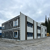 Bâtiment de bureaux en structure métallique préfabriqué moderne à 2 étages avec mur-rideau en verre, retour sur investissement rapide, approvisionnement direct usine