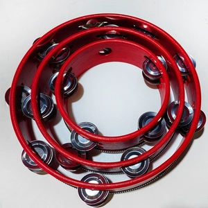 Wholesale Red Painted Wooden Double Row Tambourine <b>Drum</b> Orff Percussion Instrument For Kindergarten children's performance - Product Image 3