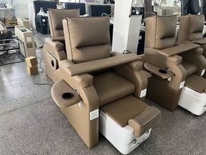 เก้าอี้นวดทำเล็บมือเล็บเท้าสไตล์ยุโรป พร้อมอ่างแช่เท้าเซรามิกแก้วแบบไร้ท่อระบบวอร์เท็กซ์สำหรับร้านทำเล็บ - Product Image 6