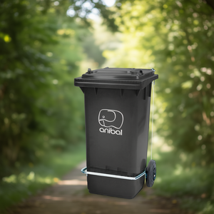 Bidone per rifiuti da 120 L con ruote e pedale per uso esterno - Product Image 3