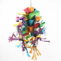 Jouets à mâcher pour oiseaux, jouets en corde de bois colorés résistants aux morsures, en stock, taille moyenne et grande, pour perroquets