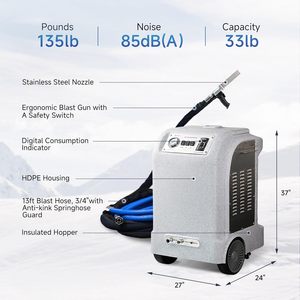 AI30, устойчивый к ржавчине корпус для сухого льда, 33 фунта, машина для очистки сухого льда для автомобилей, печати, пищевых продуктов и т. Д.
